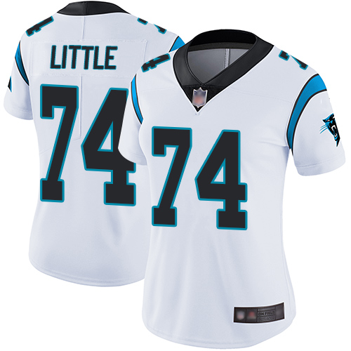 Carolina Panthers Limited White Women Greg Little Road Jersey NFL Football #74 Vapor Untouchable